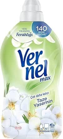 Vernel Max Konsantre Çamaşır Yumuşatıcısı 1440ml (60 YIKAMA) Taze Yasemin