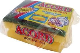 Acord Oluklu Tekli Bulaşık Süngeri