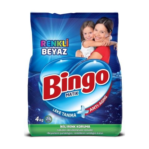 Bingo Renkli&Beyaz Toz Çamaşır Deterjanı 4 Kg