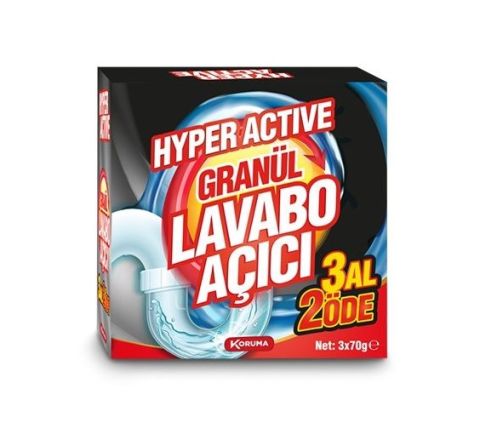 Hyper Active Granül Lavabo Açıcı 3 x 70 Gr