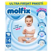 Molfix Bebek Bezi 3D 4 Beden Maxi 7-14 Kg 100Lü Ultra Fırsat Paketi
