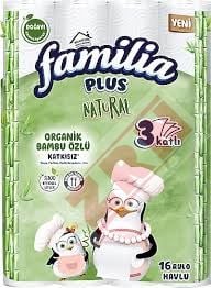Familia Plus Natural Havlu 3 Katlı 16'lı