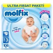 Molfix Bebek Bezi Ultra Fırsat Paketi 3 Beden 4-9 Kg 108 Adet