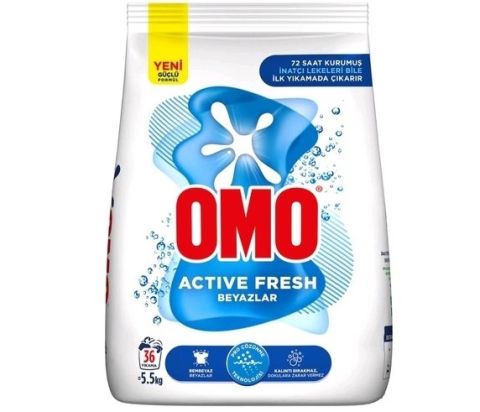 Omo Active Fresh Toz Çamaşır Deterjanı Beyazlar İçin En Zorlu Lekeleri İlk Yıkamada Çıkarır 4 KG 26 Yıkama 1 Adet