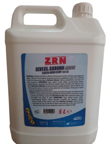 ZRN Sıvı El Sabunu - Beyaz 5Lt