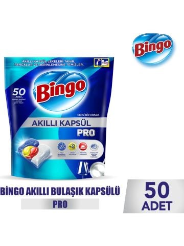 Bingo Akıllı Kapsül Pro Bulaşık Makinesi Deterjanı Tableti 50'li