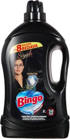 Bingo Siyah Sıvı Bakım Çamaşır Deterjanı 3 Lt