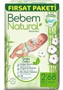Bebem Natural Bebek Bezi 2 Beden Mini 68 Adet