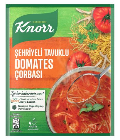 Knorr Hazır Çorba Şehriyeli Tavuklu Domates Çorbası 4 Kişilik 76 G