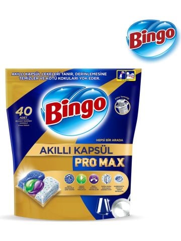 Bingo Akıllı Kapsül Pro Max Bulaşık Makinesi Deterjanı Tableti 40 Lı