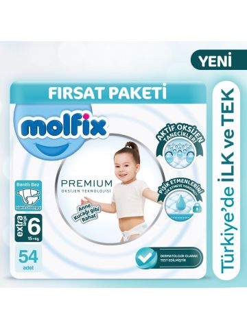 Molfix Premium Oksijen Ultra Fırsat Paketi 6 Beden 54 Adet