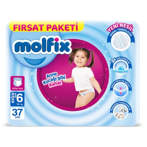 Molfix Külot Bez 6 Beden Extra Large Fırsat Paketi 37 Adet