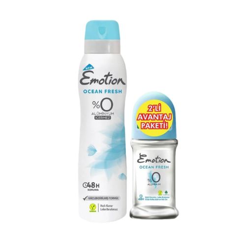 Emotion Ocean Fresh Deodorant 150 ml + Roll On 50 ml Avantajlı Paket